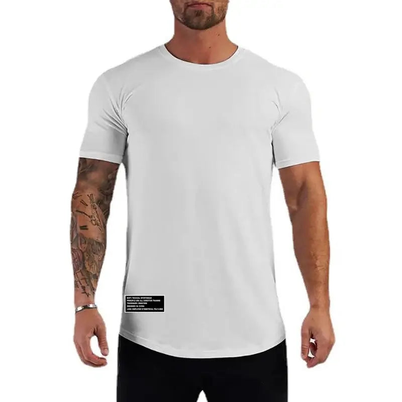 LYVIO Men's Slim Fit Cotton Running Gym Short Sleeve T-Shirt