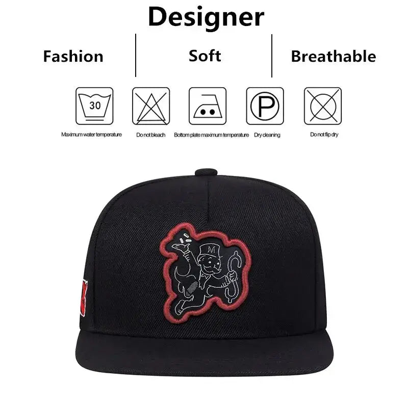 LYVIO Embroidered Hip Hop Snapback Baseball Cap Adjustable