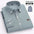 LYVIO Men's White Cotton Oxford Long Sleeve Horse Embroidery Shirt