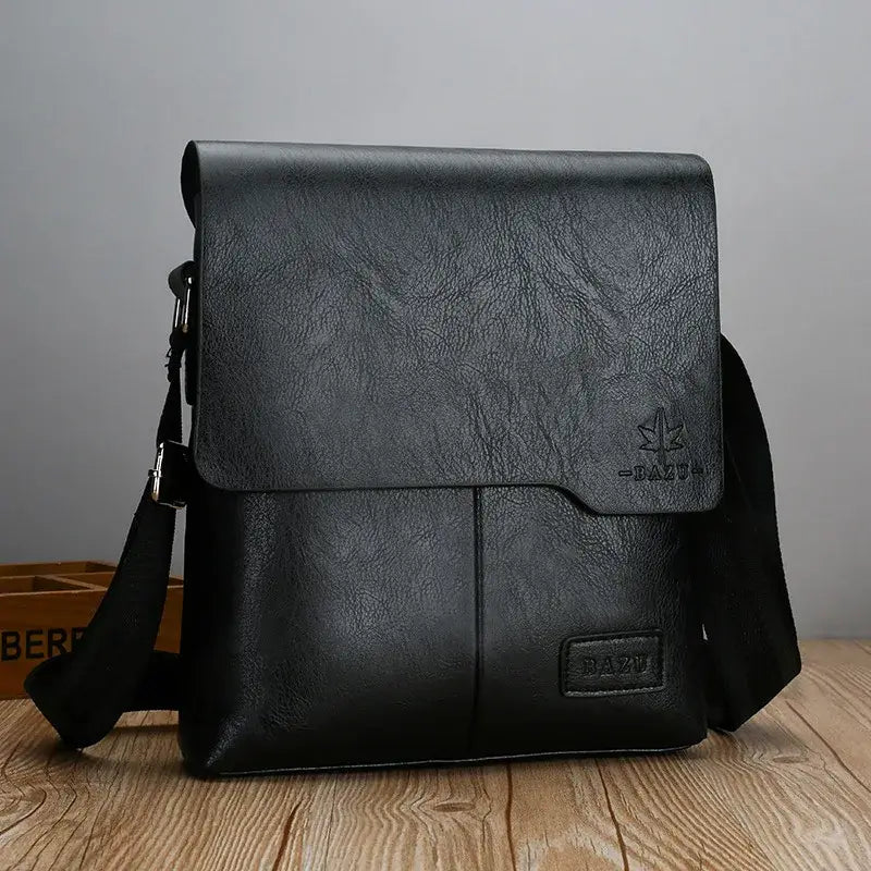 LYVIO Luxury Vintage Leather Messenger Crossbody Bag for Men