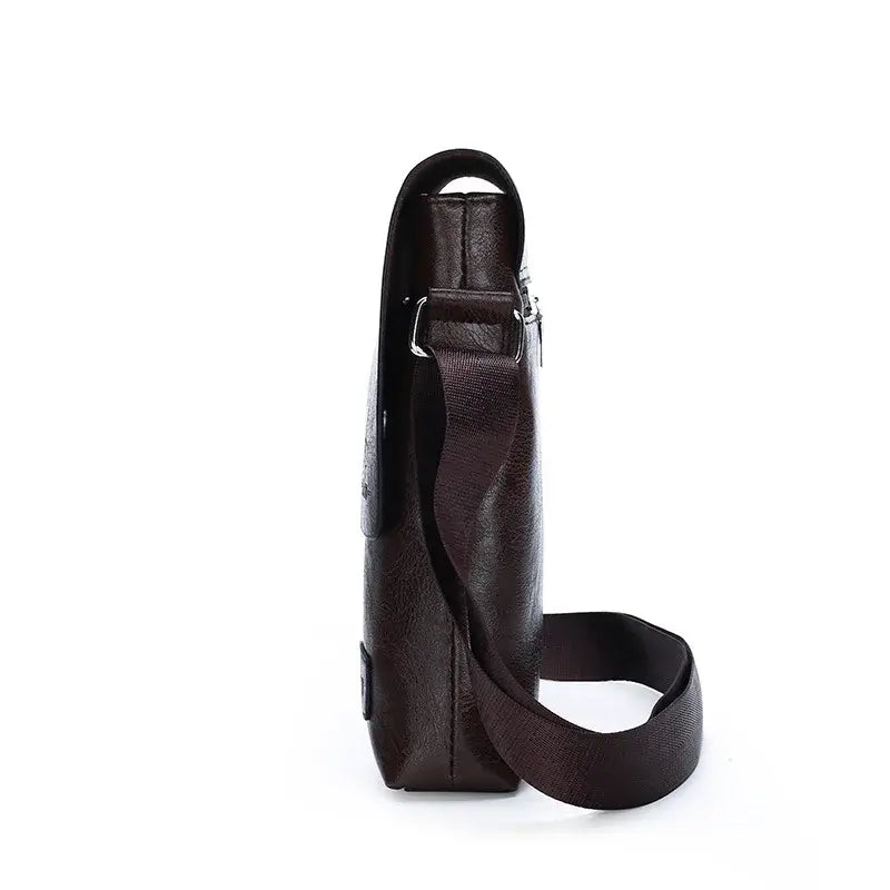 LYVIO Luxury Vintage Leather Messenger Crossbody Bag for Men