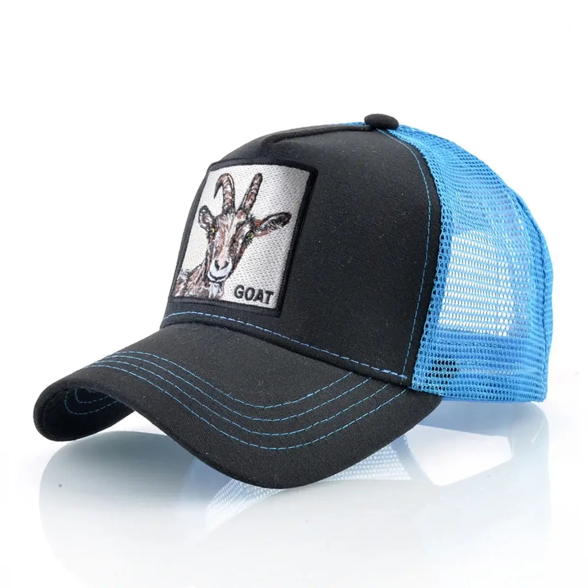 LYVIO Embroidered Goat Patch Adjustable Trucker Baseball Cap