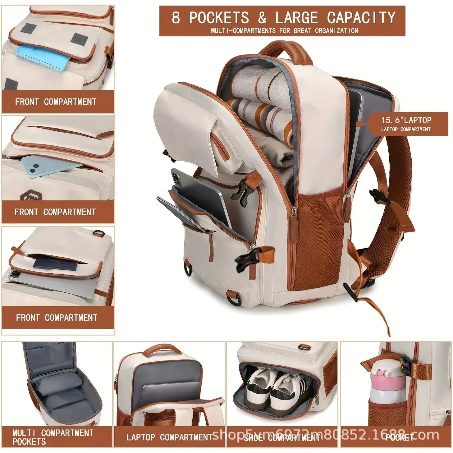 LYVIO Large Capacity Expandable Computer Business Backpack