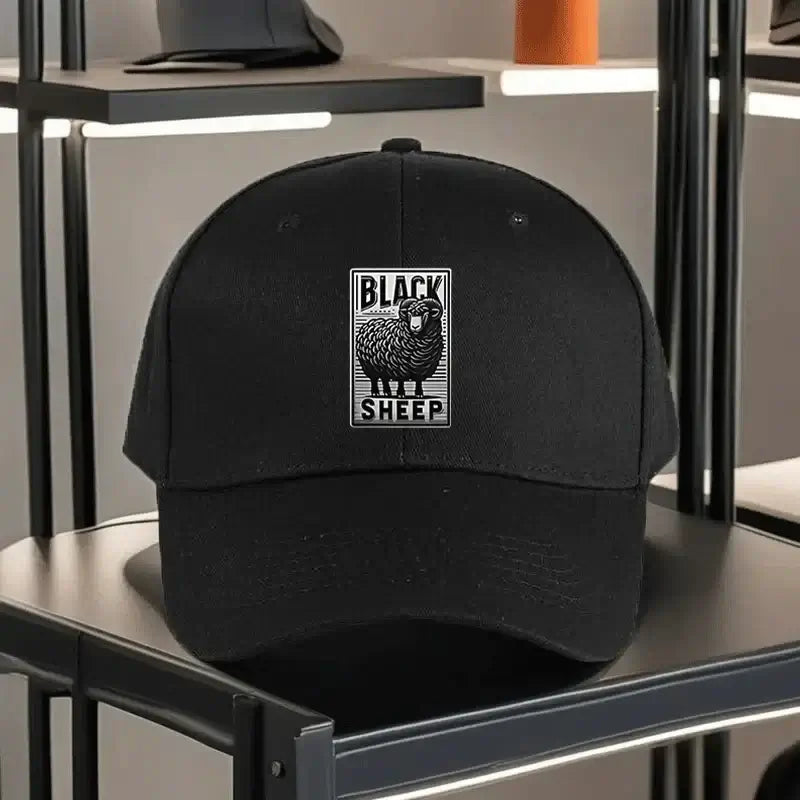 LYVIO Black Sheep Logo Black Outdoor Sports Snapback Cap