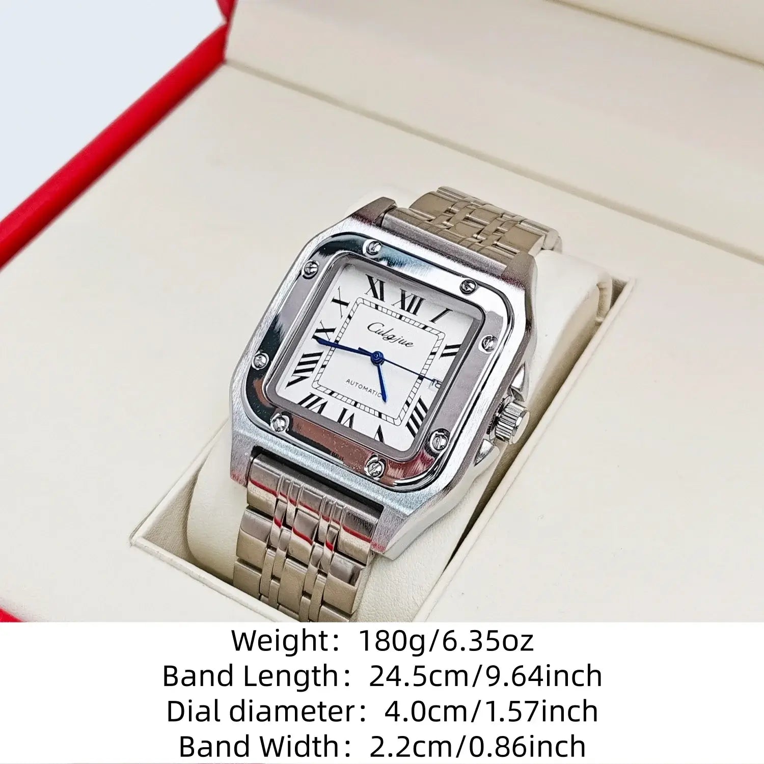 LYVIO Luxury Automatic Skeleton Square Stainless Steel Men's Watch