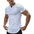LYVIO Men's Slim Fit V-Neck Longline Arc Hem T-Shirt