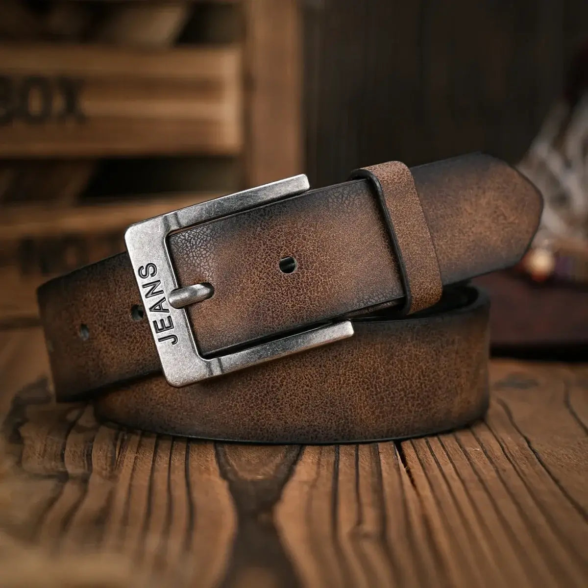 LYVIO Men's Women's Retro Western PU Leather Metal Buckle Belt