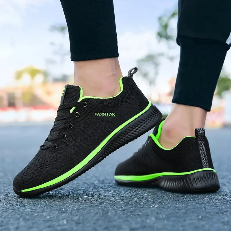 LYVIO Men's Breathable Knit Running Walking Athletic Sneakers