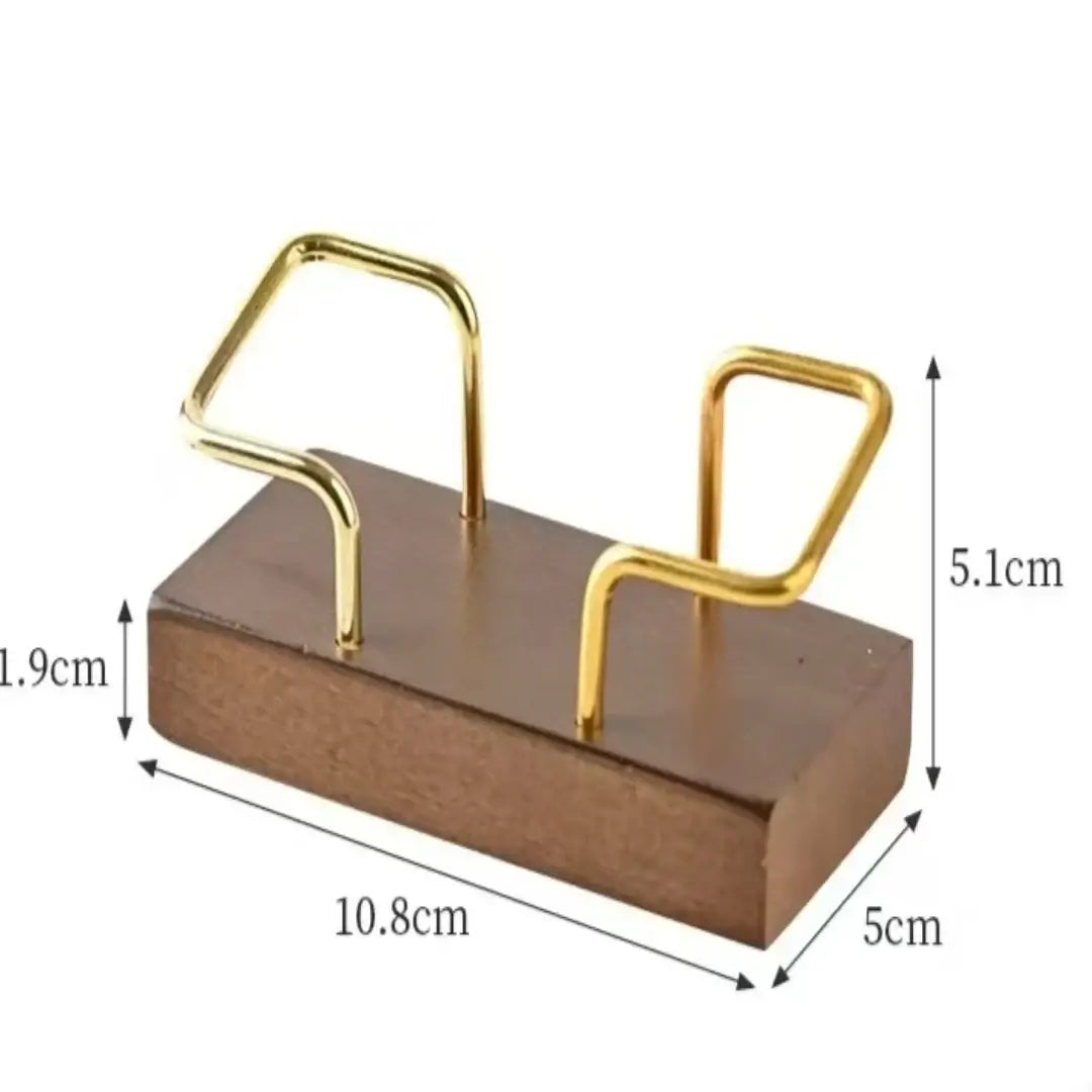 LYVIO Premium Recycled Wood Metal Business Card Holder