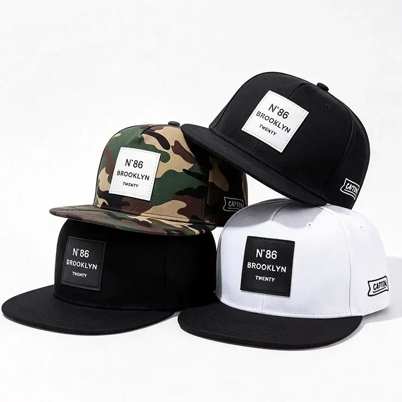 LYVIO Flat Brim Snapback Hat Adjustable Unisex Hip Hop Cap