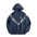 LYVIO Men's Blue Vintage Reflective Hooded Bomber Jacket