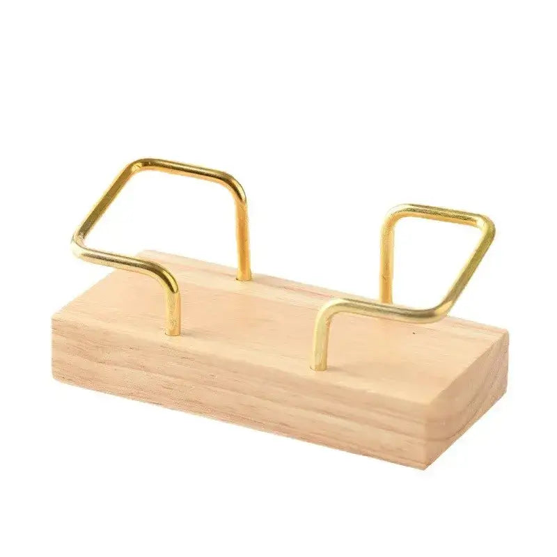 LYVIO Premium Recycled Wood Metal Business Card Holder