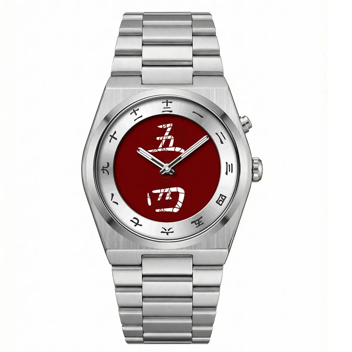 LYVIO Men's Stainless Steel Chinese Character Quartz Wristwatch