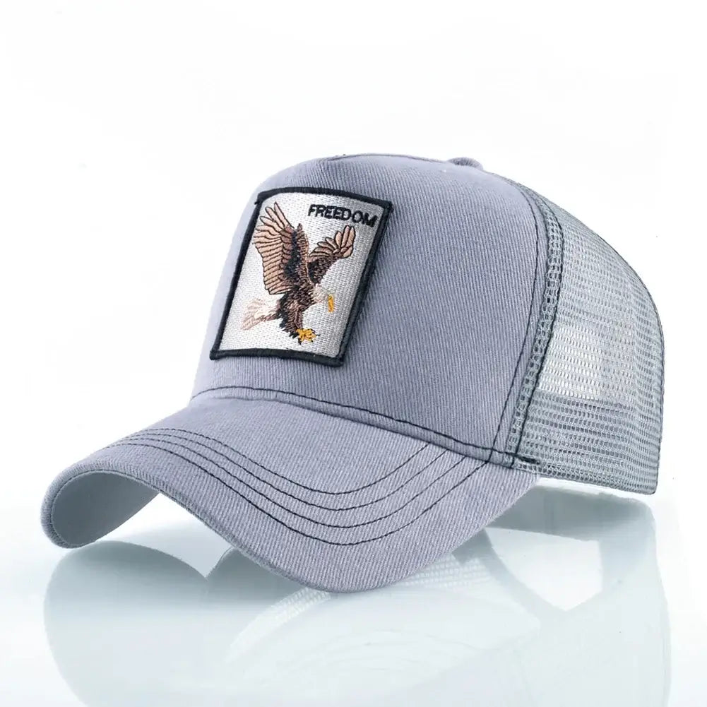 LYVIO Embroidered Goat Patch Adjustable Trucker Baseball Cap
