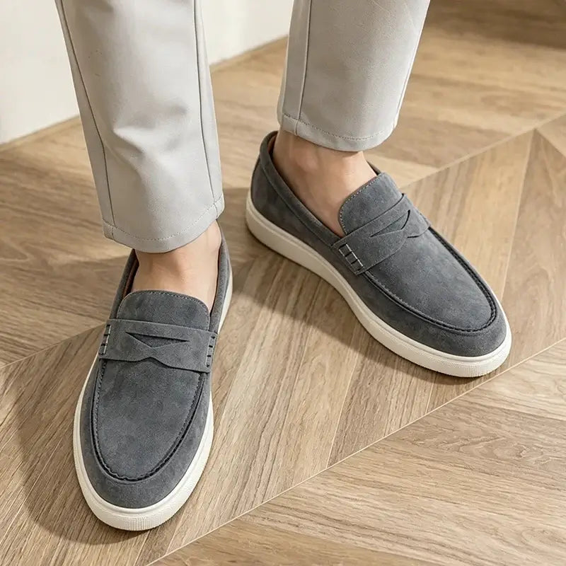 LYVIO Men's European Style Suede Casual Moccasin Loafers