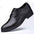 LYVIO Men's Brown Leather Pointed Toe Oxford Business Shoes