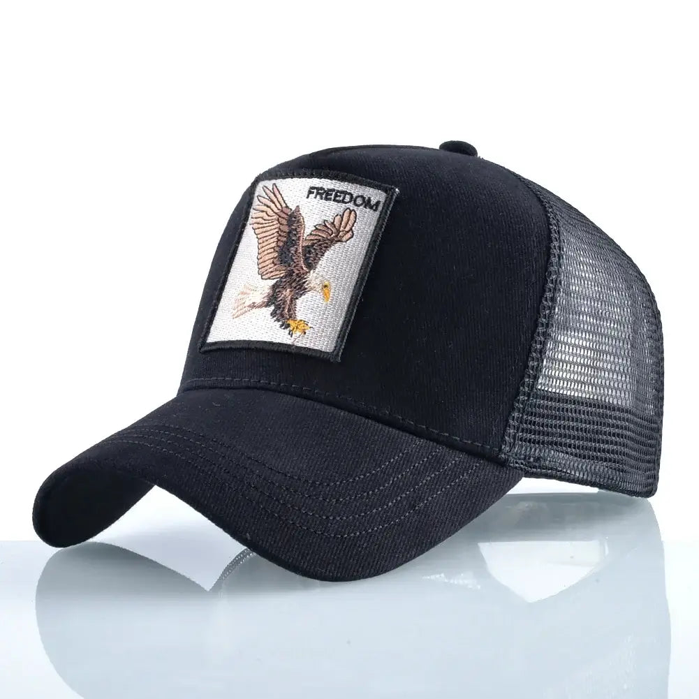 LYVIO Embroidered Goat Patch Adjustable Trucker Baseball Cap