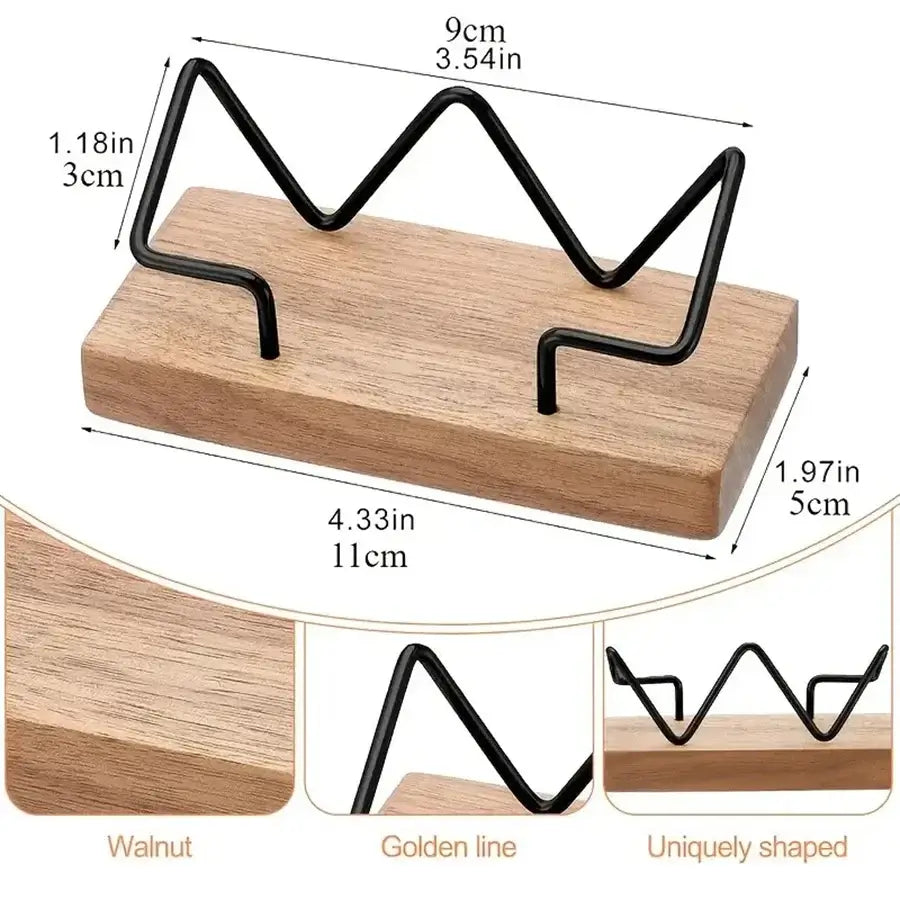 LYVIO Premium Recycled Wood Metal Business Card Holder