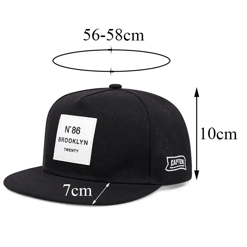 LYVIO Flat Brim Snapback Hat Adjustable Unisex Hip Hop Cap