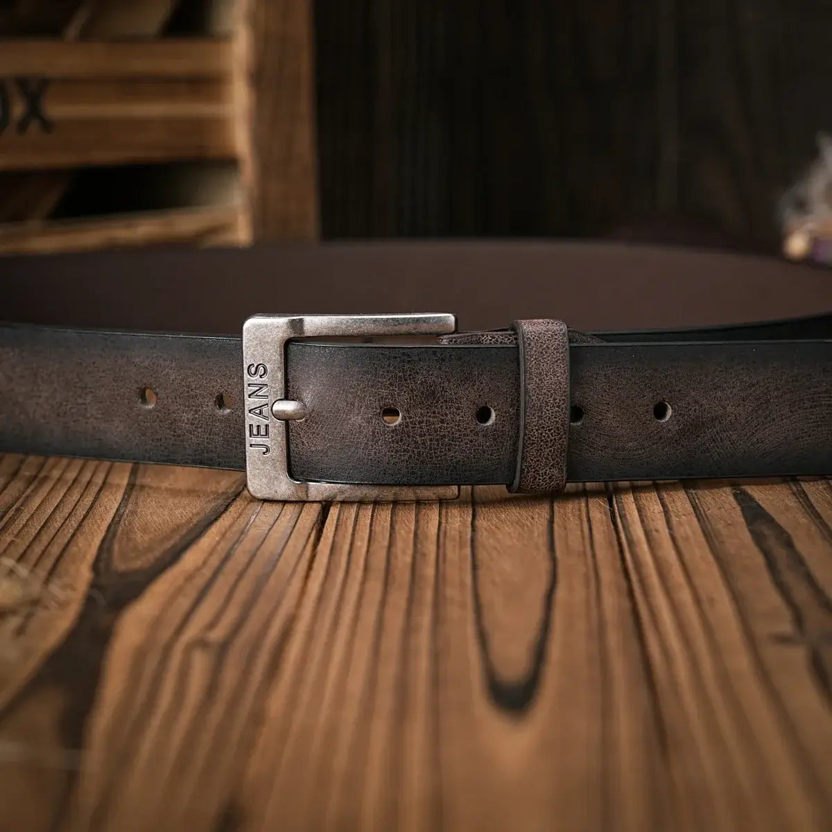 LYVIO Men's Women's Retro Western PU Leather Metal Buckle Belt