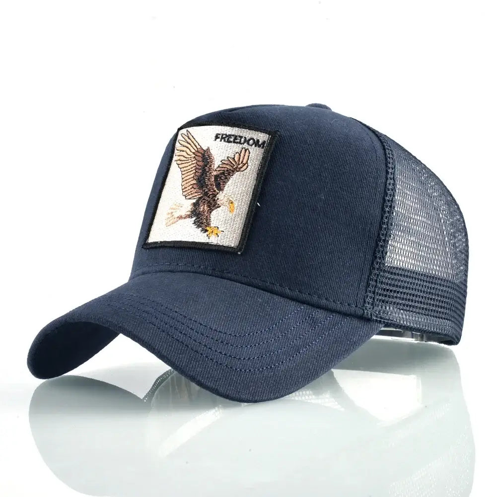 LYVIO Embroidered Goat Patch Adjustable Trucker Baseball Cap