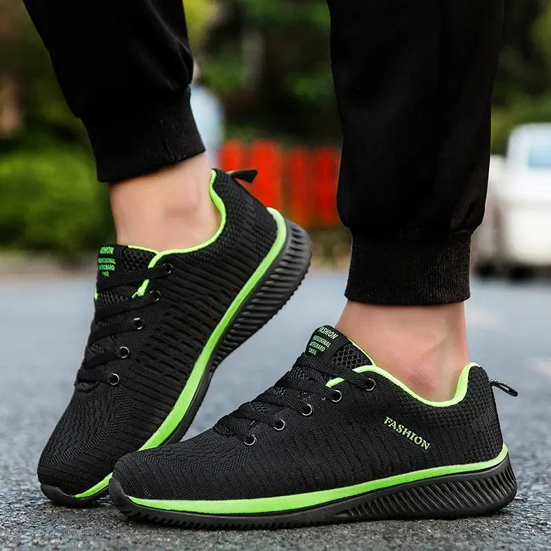 LYVIO Men's Breathable Knit Running Walking Athletic Sneakers