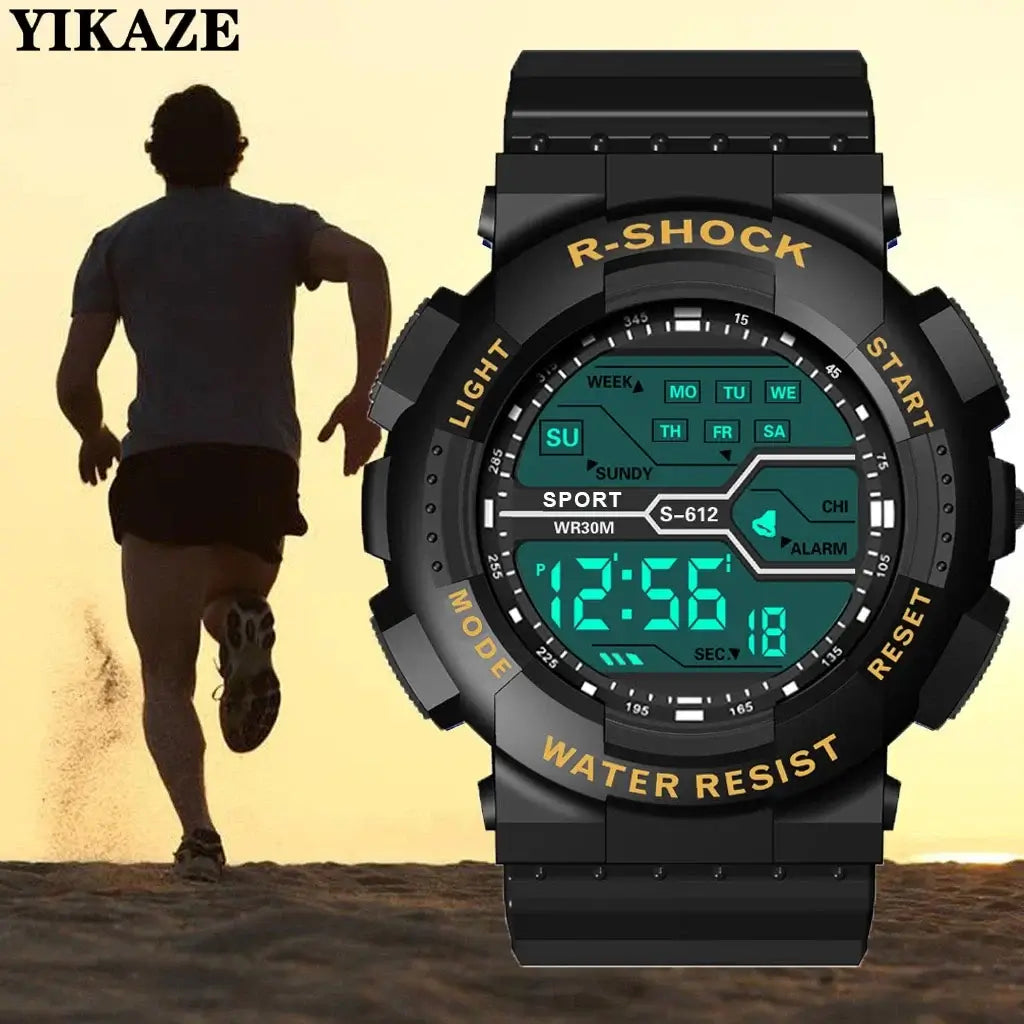 LYVIO Outdoor Sport Men's Large Screen LED Digital Wristwatch