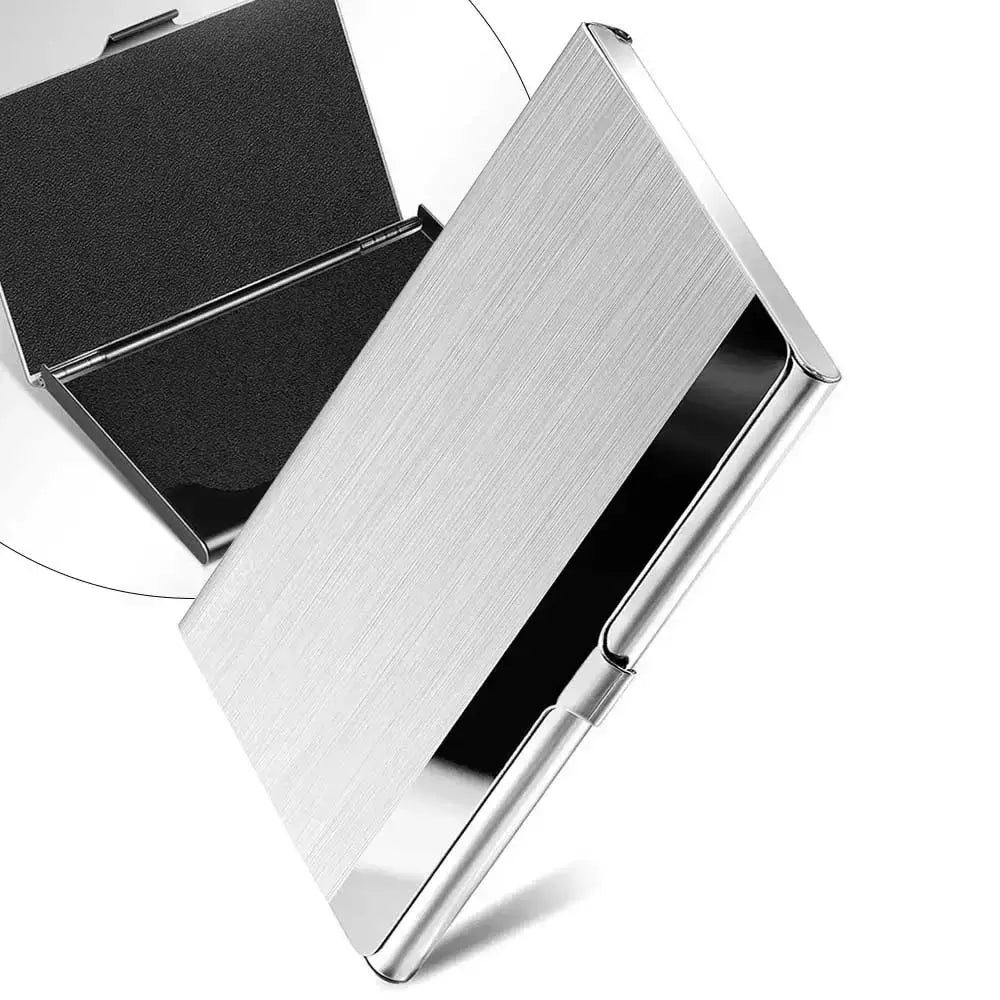 LYVIO Ultra Thin Silver Stainless Steel Business Card Holder