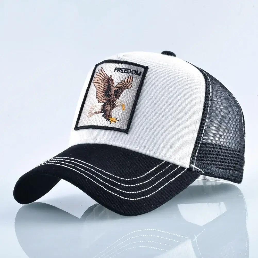 LYVIO Embroidered Goat Patch Adjustable Trucker Baseball Cap
