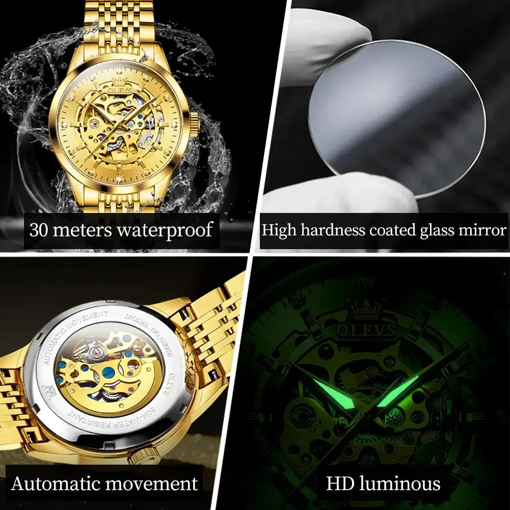 LYVIO OLEVS 9920 Original Skeleton Men's Automatic Watch