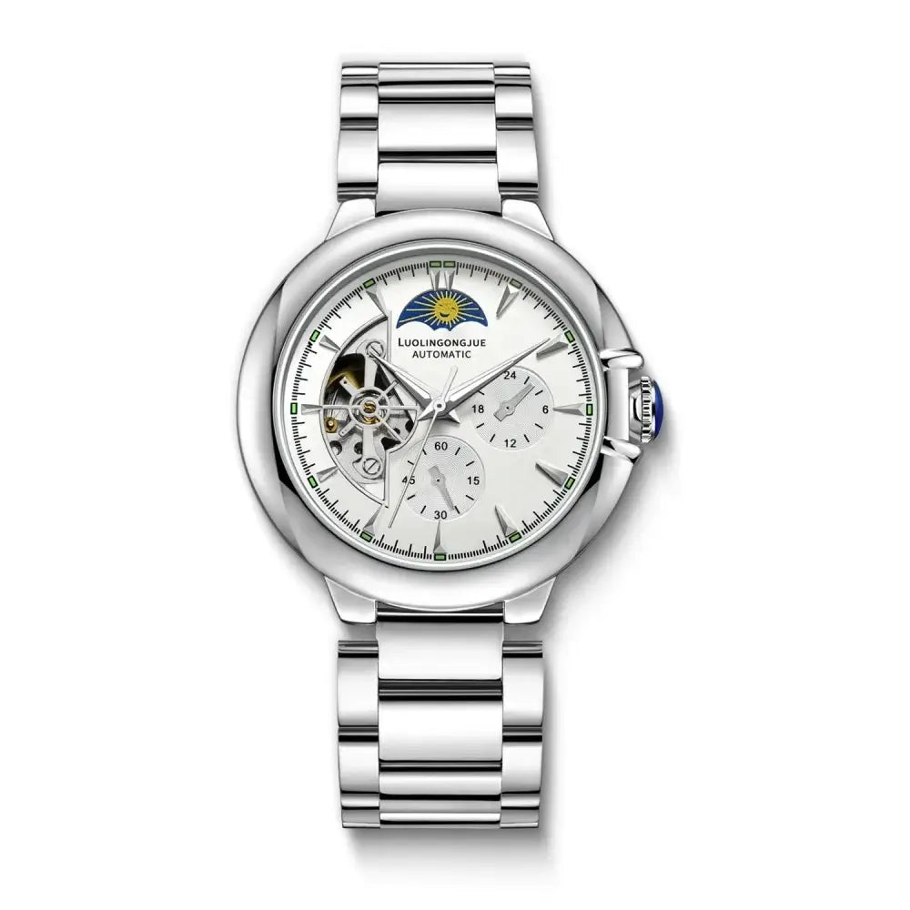 LYVIO High-End Skeleton Automatic Mechanical Steel Band Men's Watch