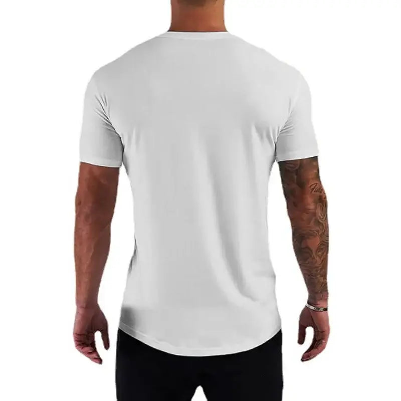 LYVIO Men's Slim Fit Cotton Running Gym Short Sleeve T-Shirt