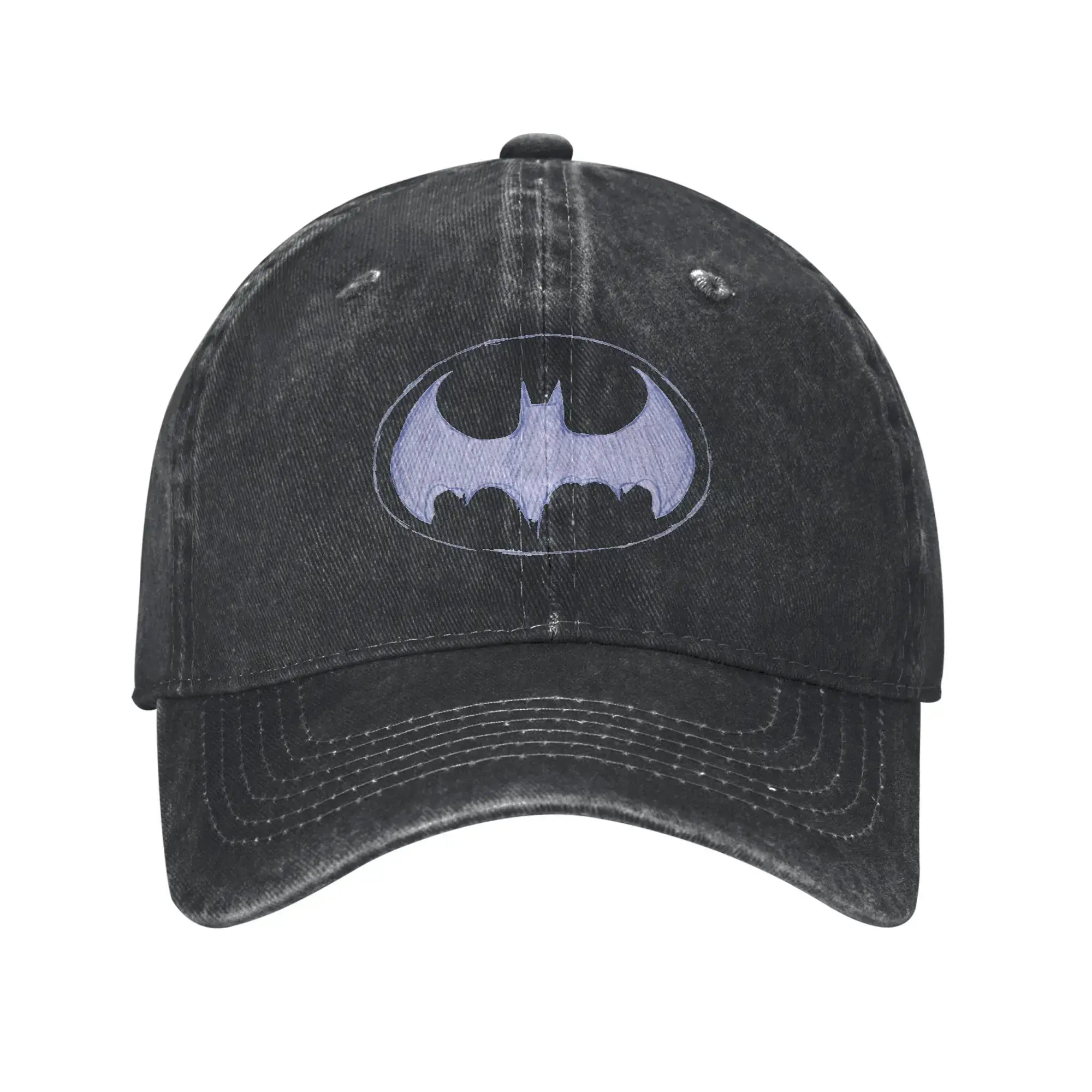 LYVIO Batman Symbol Distressed Washed Baseball Cap
