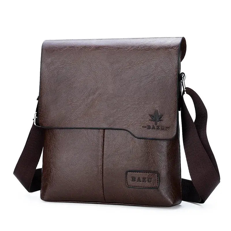 LYVIO Luxury Vintage Leather Messenger Crossbody Bag for Men