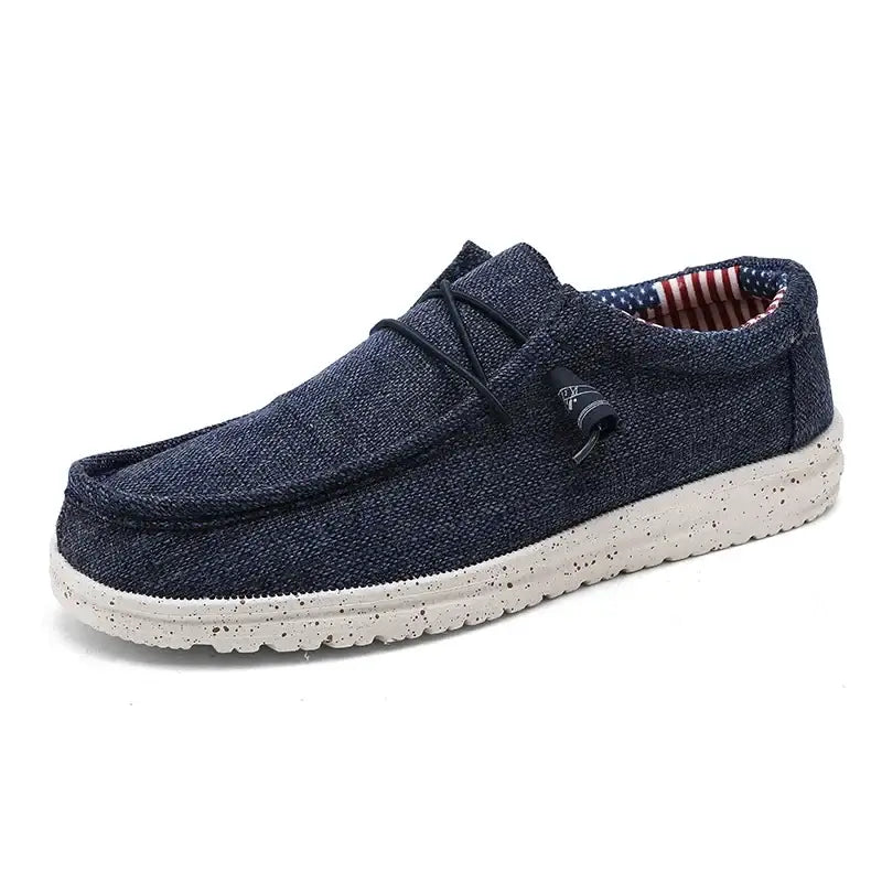 LYVIO Men's Canvas Slip-On Casual Non-Slip Moccasin Loafers