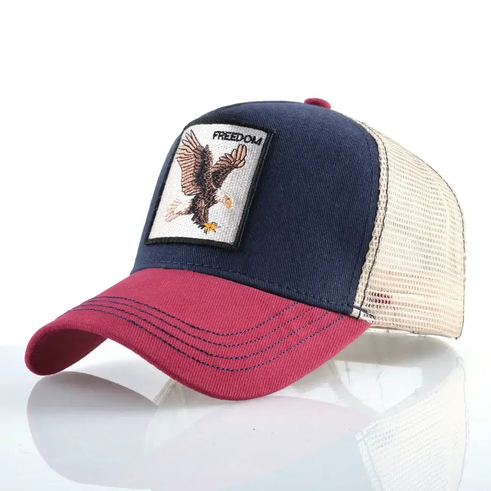 LYVIO Embroidered Goat Patch Adjustable Trucker Baseball Cap