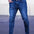 LYVIO Men's Slim Fit Stretch Ripped Denim Jeans with Contrast Stitching