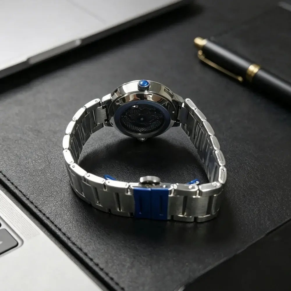 LYVIO High-End Skeleton Automatic Mechanical Steel Band Men's Watch