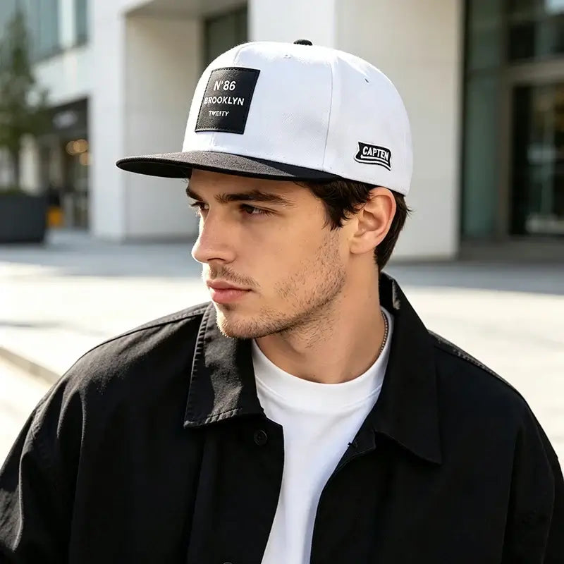 LYVIO Flat Brim Snapback Hat Adjustable Unisex Hip Hop Cap