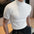 LYVIO Men's Slim Fit Solid Knitted Turtleneck Short Sleeve Shirt