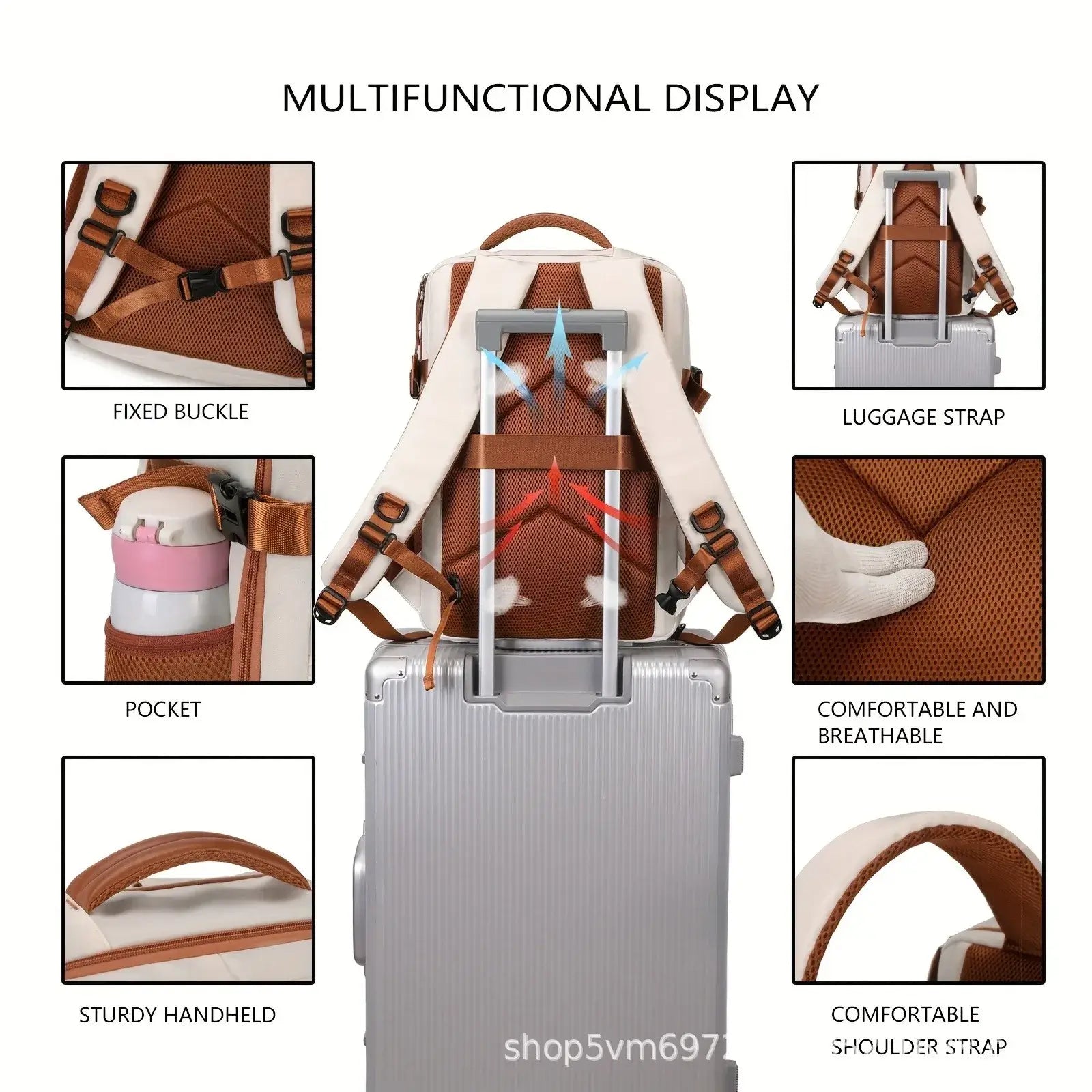 LYVIO Large Capacity Expandable Computer Business Backpack