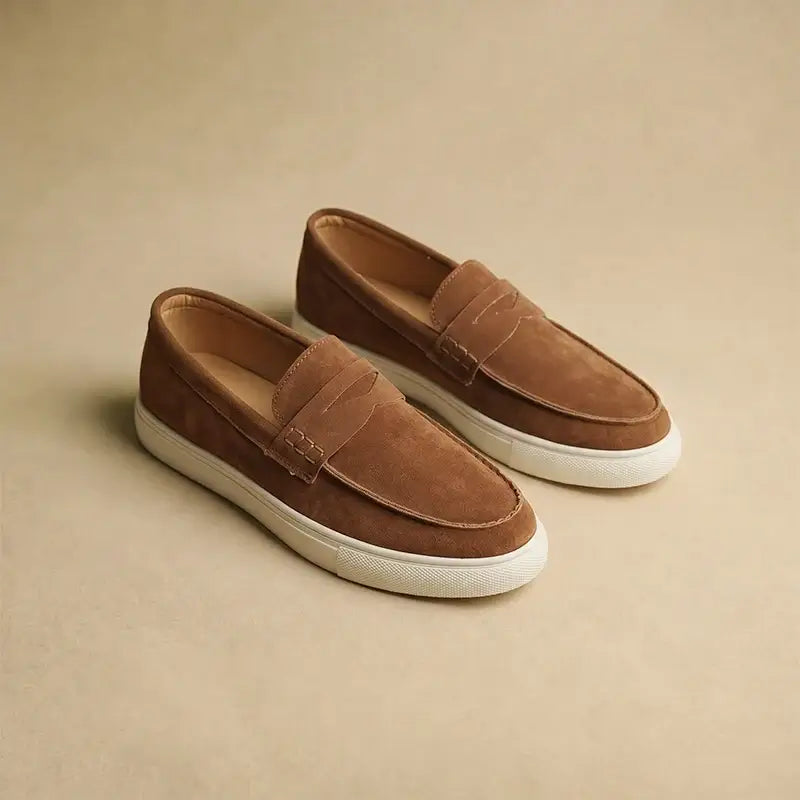 LYVIO Men's European Style Suede Casual Moccasin Loafers