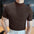 LYVIO Men's Slim Fit Solid Knitted Turtleneck Short Sleeve Shirt