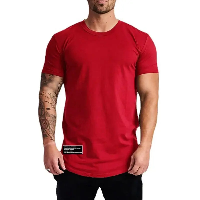 LYVIO Men's Slim Fit Cotton Running Gym Short Sleeve T-Shirt