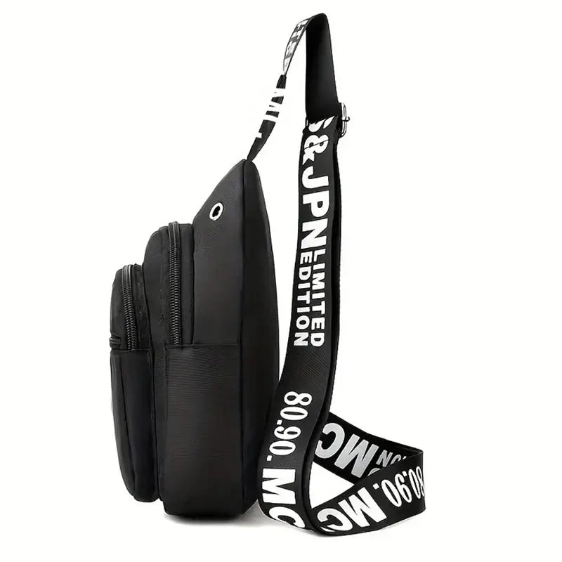 LYVIO Men's Double Zipper Letter Pattern Travel Backpack