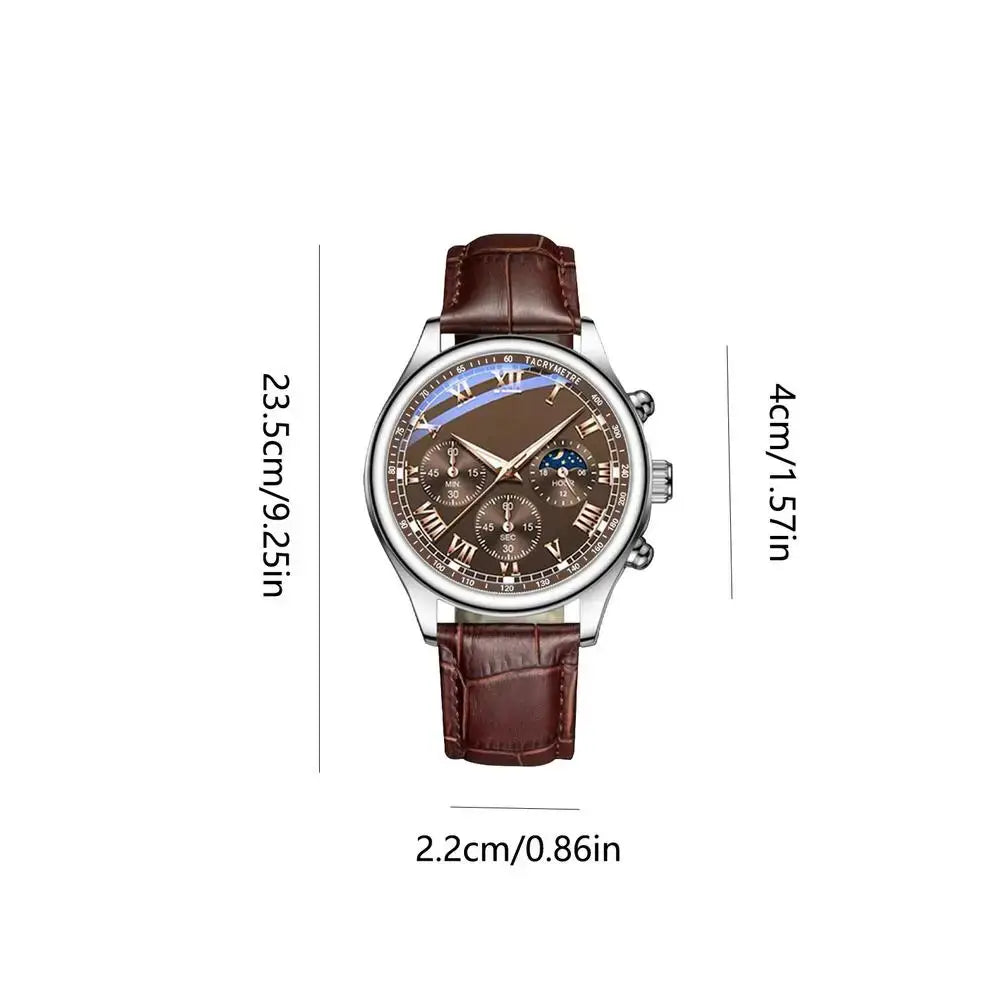 LYVIO Classic Leather Strap Men's Casual Business Wristwatch