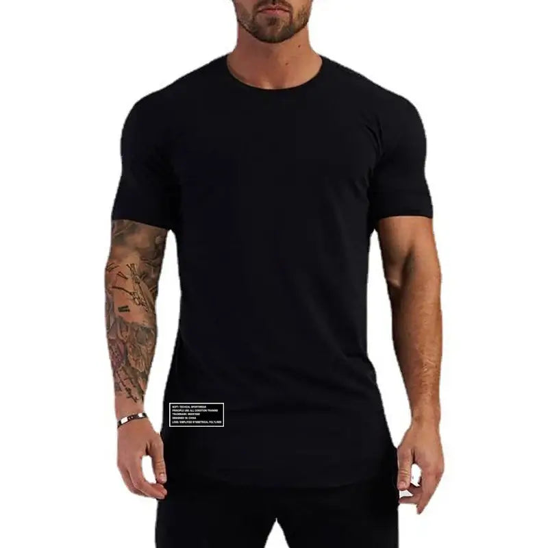 LYVIO Men's Slim Fit Cotton Running Gym Short Sleeve T-Shirt