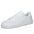 LYVIO Men's White Natural Leather Flat Bottom Casual Sneakers