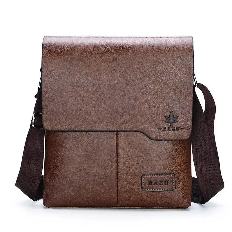 LYVIO Luxury Vintage Leather Messenger Crossbody Bag for Men