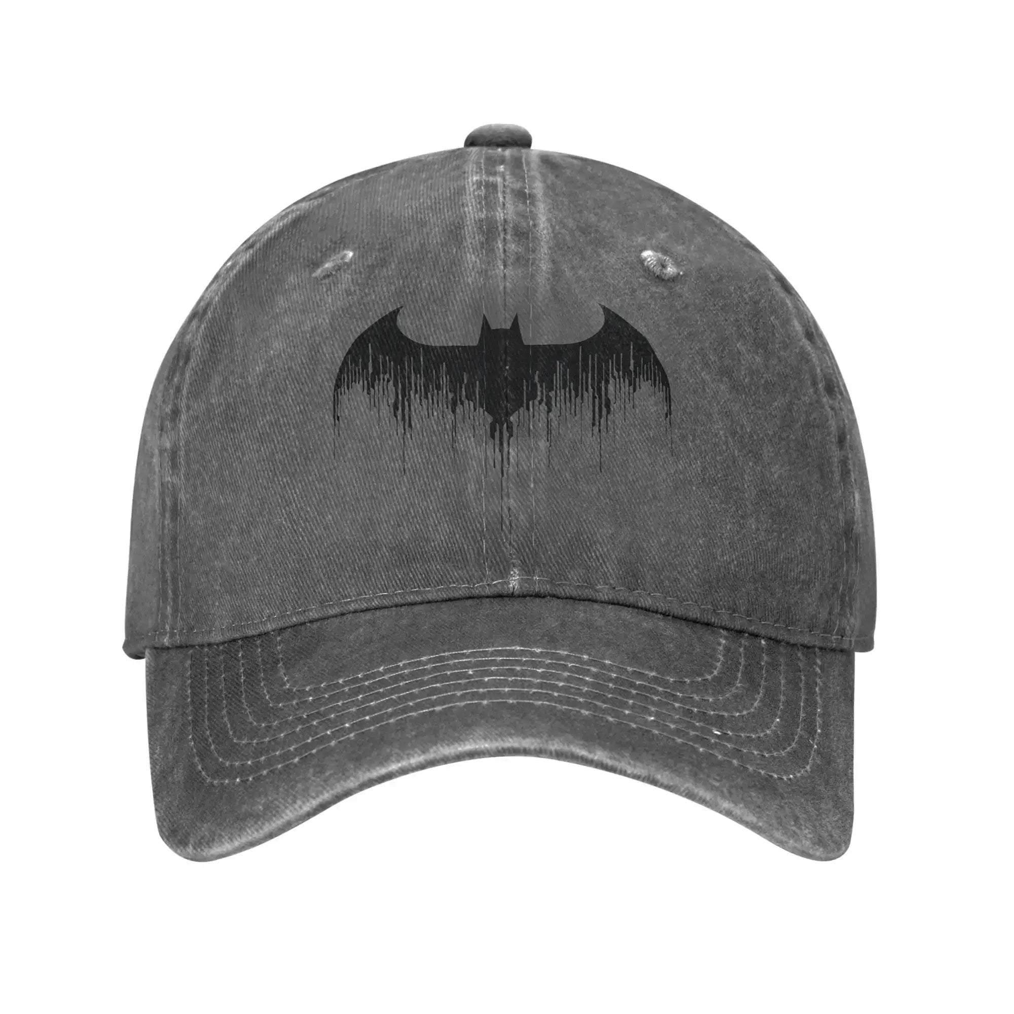 LYVIO Batman Symbol Distressed Washed Baseball Cap